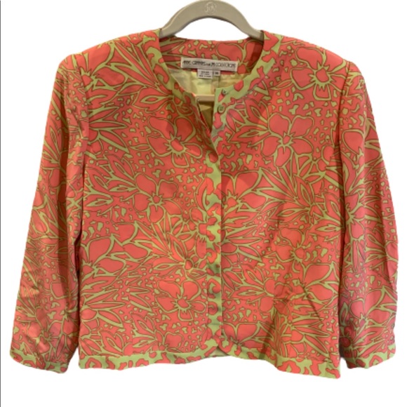 Vintage Jackets & Blazers - Vintage Anne Crimmins 109% silk floral jacket, 14